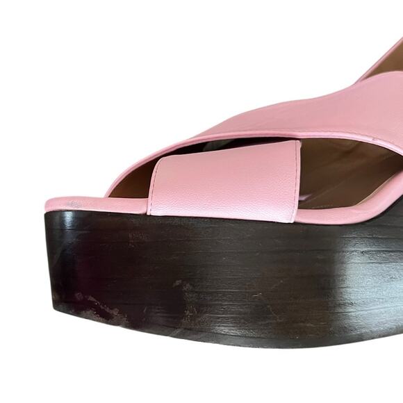 Marni Women’s Pink Leather Open Toe Platform Wedge Sandals Heels Size 40 - Picture 11 of 15